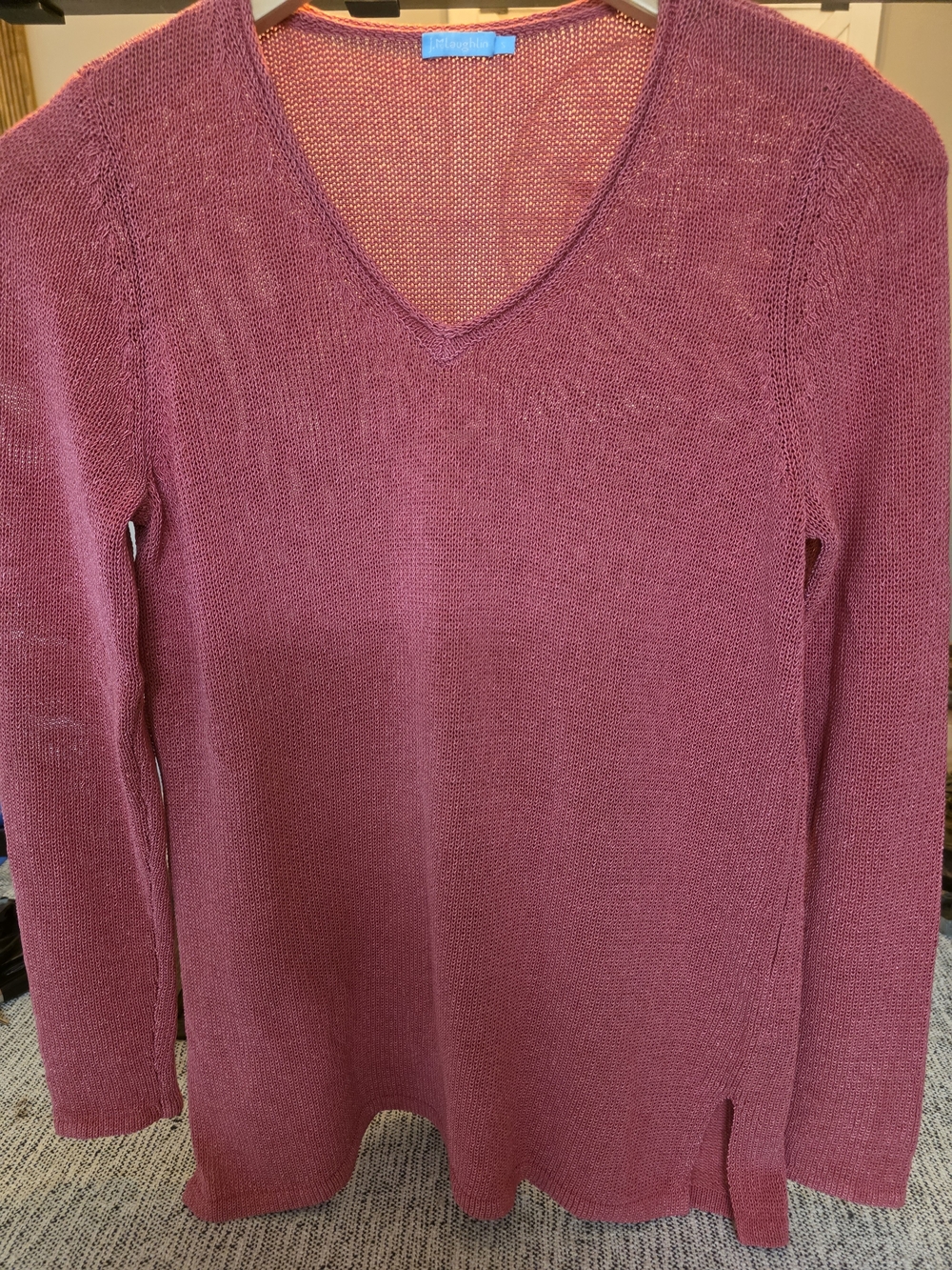 J. McLaughlin V-Neck Sweater in Rosewood